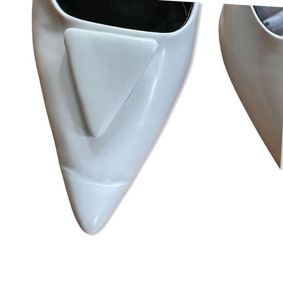 Tony Bianco Bertie high heels Slingbacks shoes White high shine  Revolve Sz 9.5 - Picture 6 of 15